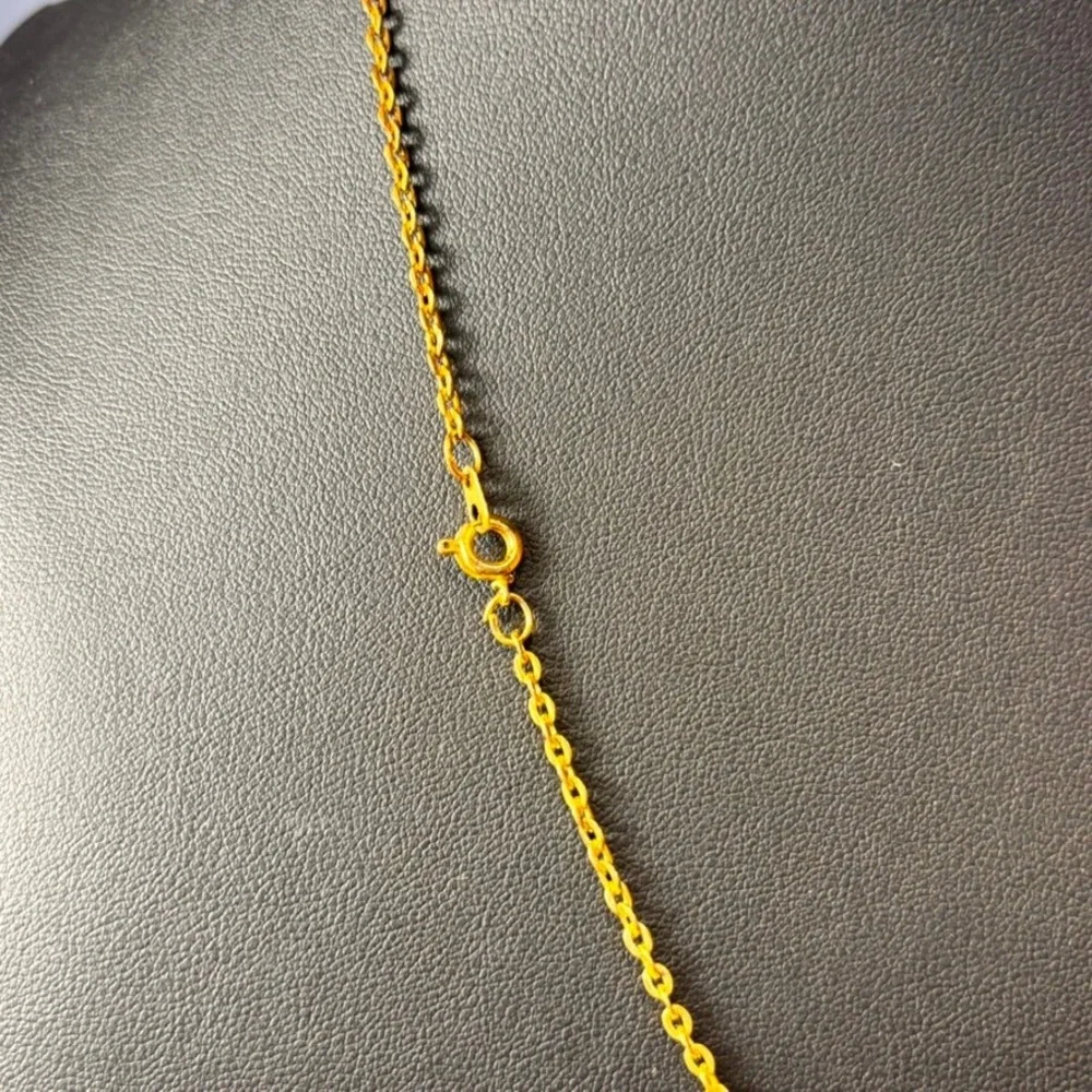Vintage Miraculous Medal Necklace Gold Yellow Resin Religious Catholic Statement